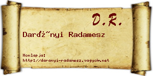 Darányi Radamesz névjegykártya